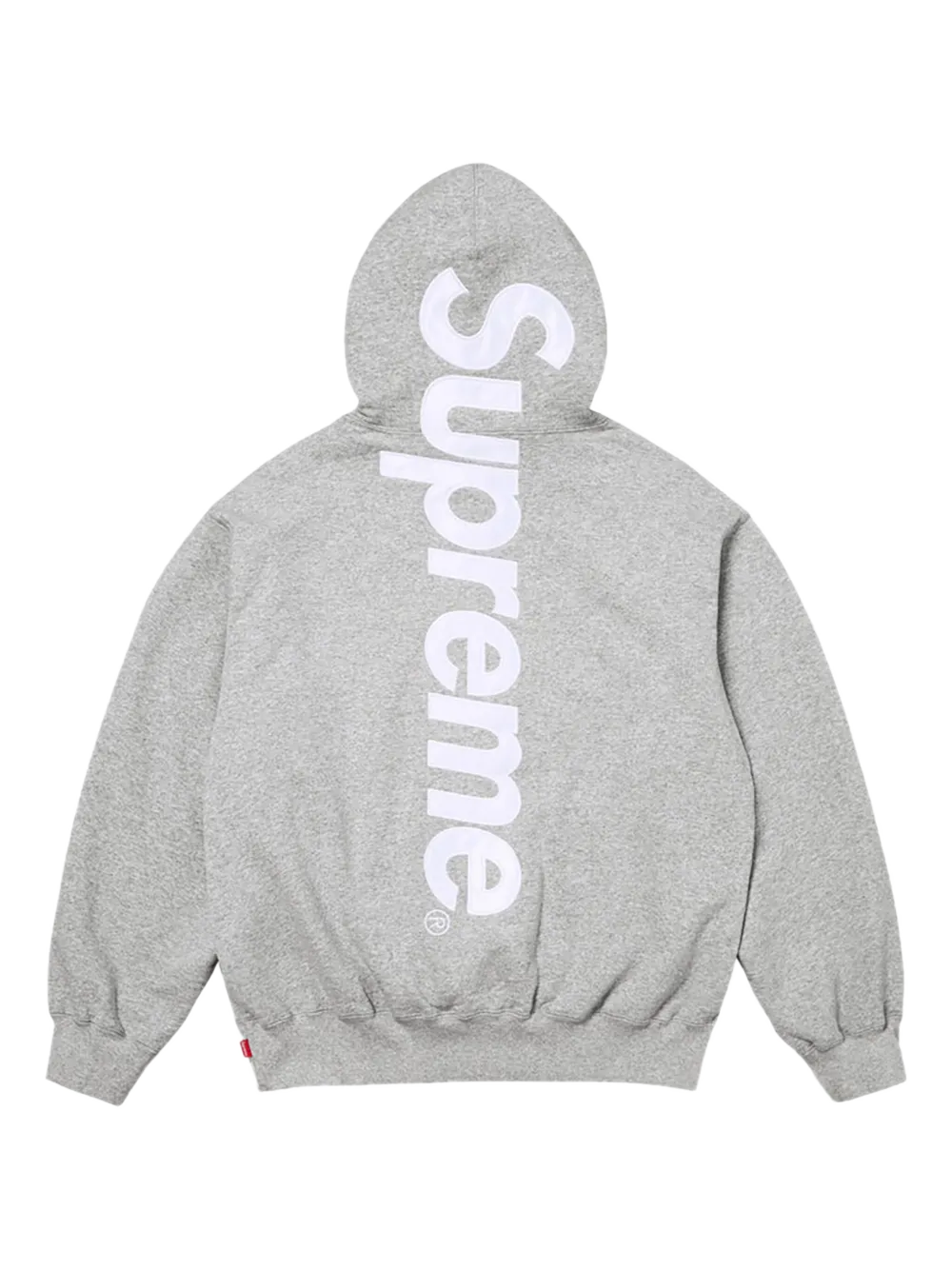 Supreme logo appliqué hoodie grey